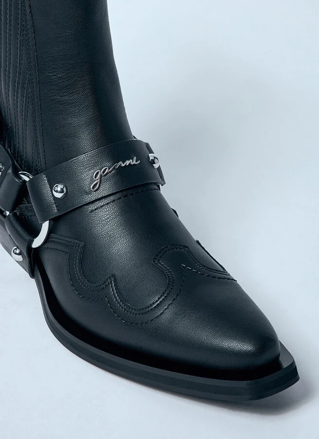 GANNI Low-cut Western Chelsea Boots - Woman Boots Black Eu - 39 - Image 3