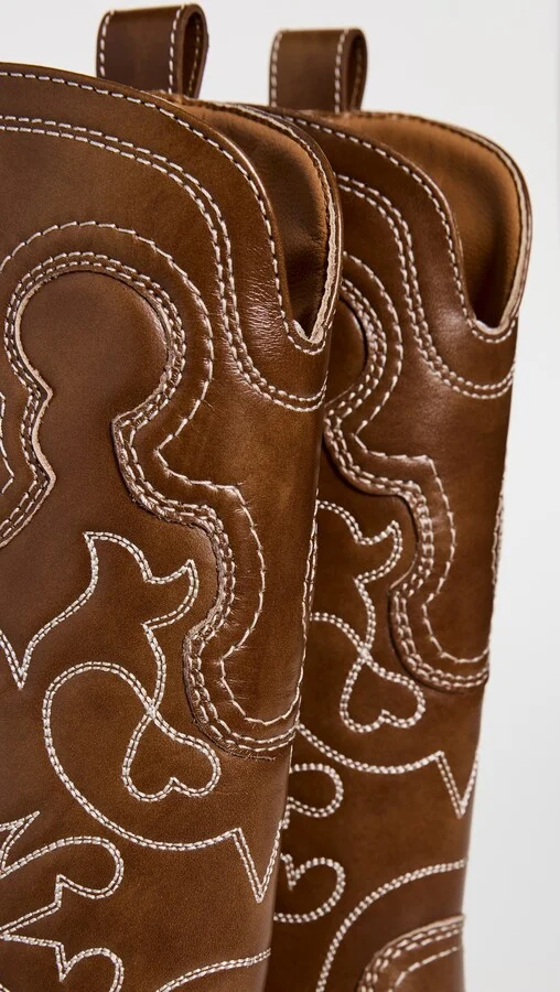 GANNI Mid Shaft Embroidered Western Boots - Image 4