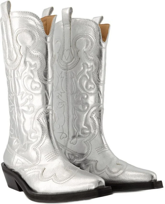 Ganni Mid Shaft Western Boots - Image 2