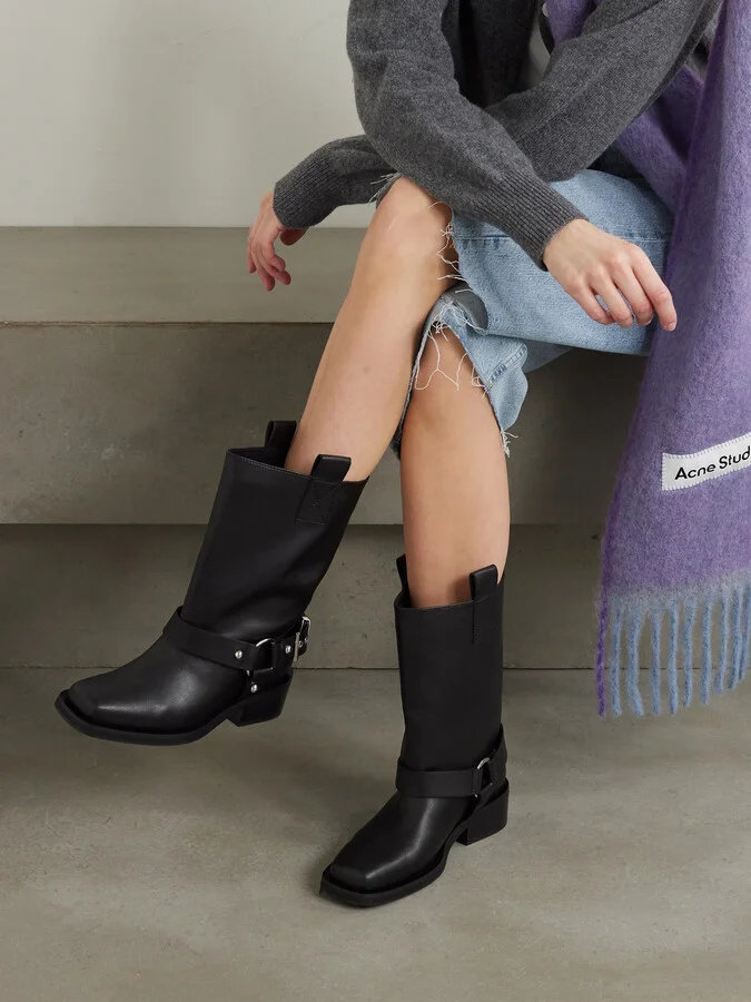 GANNI - + Net Sustain Recycled-leather Boots - Black - Image 2