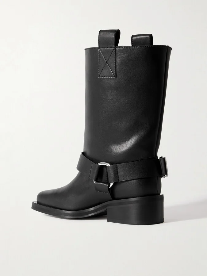 GANNI - + Net Sustain Recycled-leather Boots - Black - Image 3