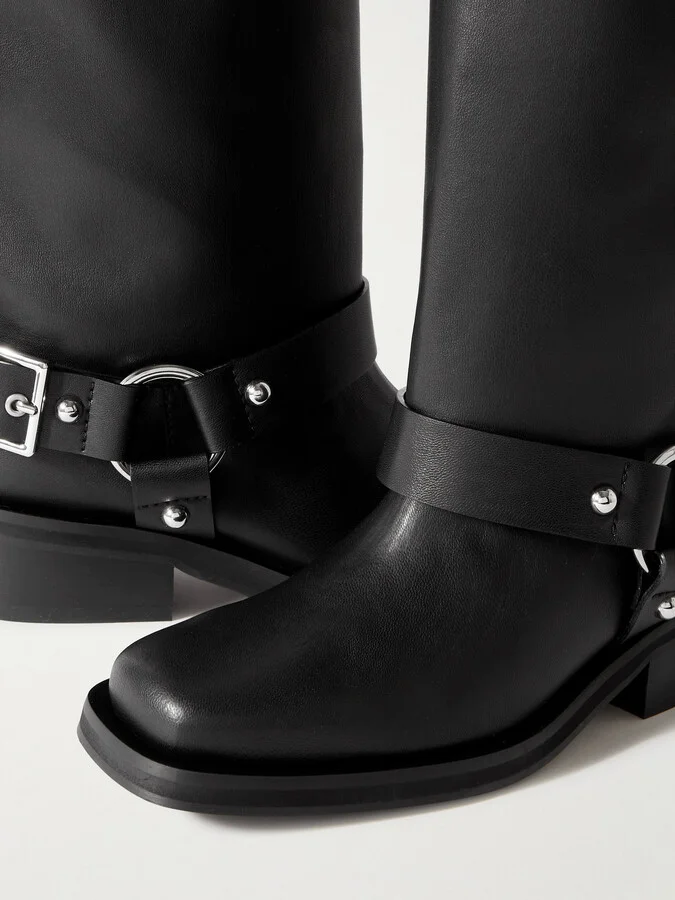GANNI - + Net Sustain Recycled-leather Boots - Black - Image 4
