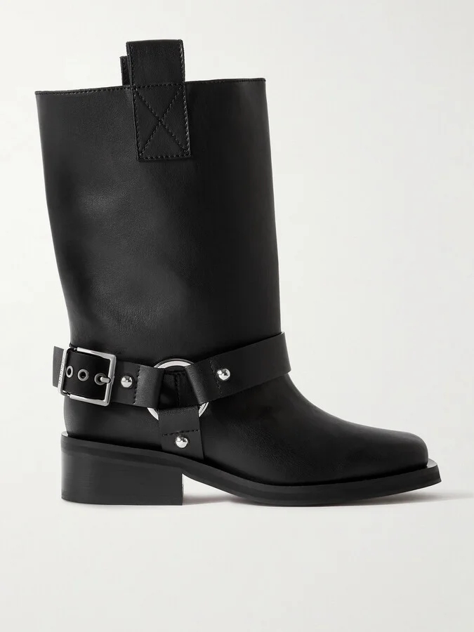 GANNI - + Net Sustain Recycled-leather Boots - Black