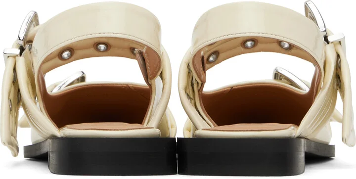 GANNI Off-White Feminine Buckle Flats - Image 2