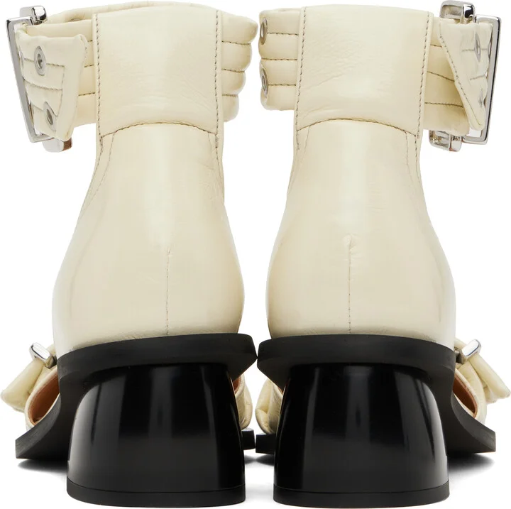 GANNI Off-White Feminine Buckle Open Cut Heels - Image 2
