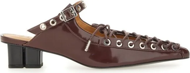 Ganni Oleatex Laced Mules