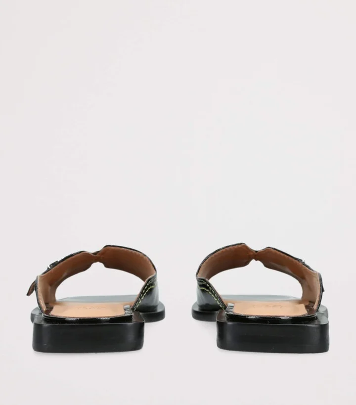 Ganni Patent Butterfly Flat Sandals - Image 2