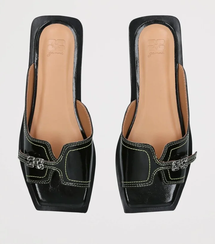 Ganni Patent Butterfly Flat Sandals - Image 4