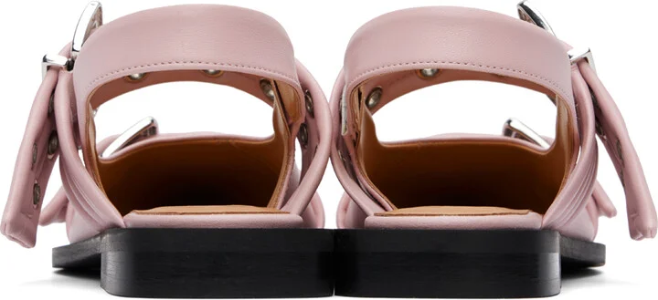 GANNI Pink Feminine Buckle Ballerina Flats - Image 2