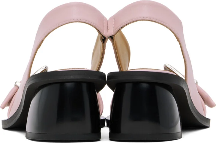GANNI Pink Feminine Buckle Slingback Heels - Image 2