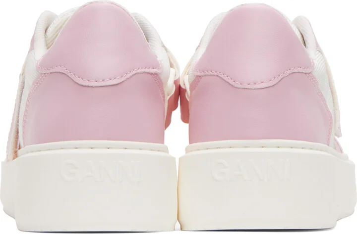GANNI Pink & White Sporty Sneakers - Image 2