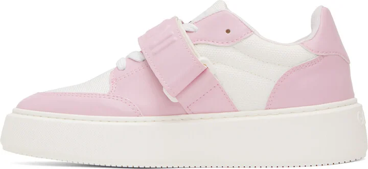 GANNI Pink & White Sporty Sneakers - Image 3
