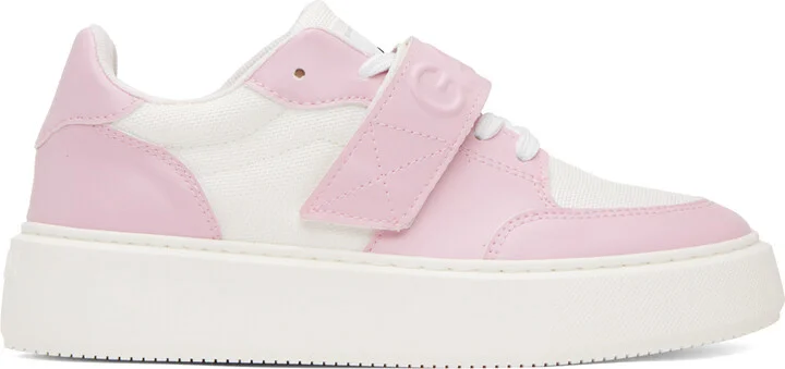 GANNI Pink & White Sporty Sneakers
