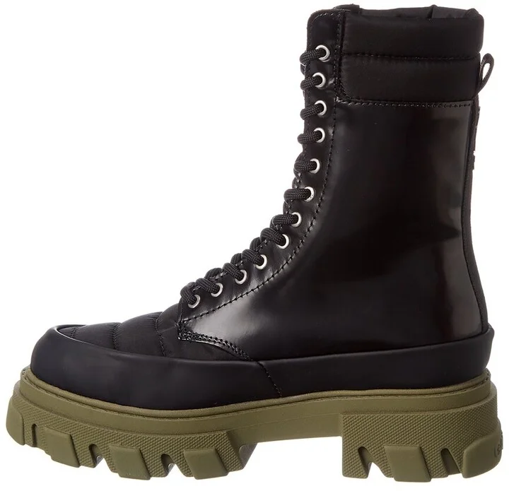 Ganni Quilted Nylon & Leather Combat Boot - Image 2
