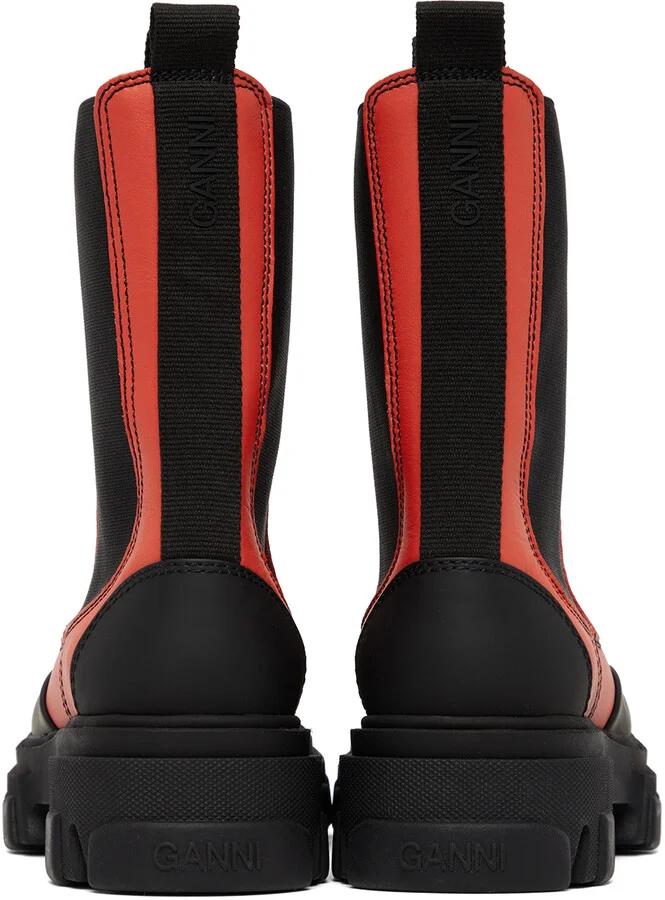 GANNI Red Chelsea Ankle Boots - Image 2