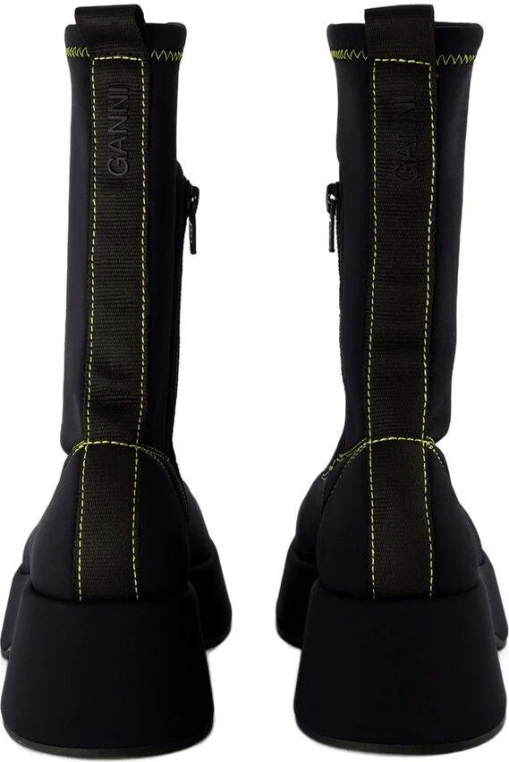 Ganni Retro Flatform Ankle Boots - Image 3