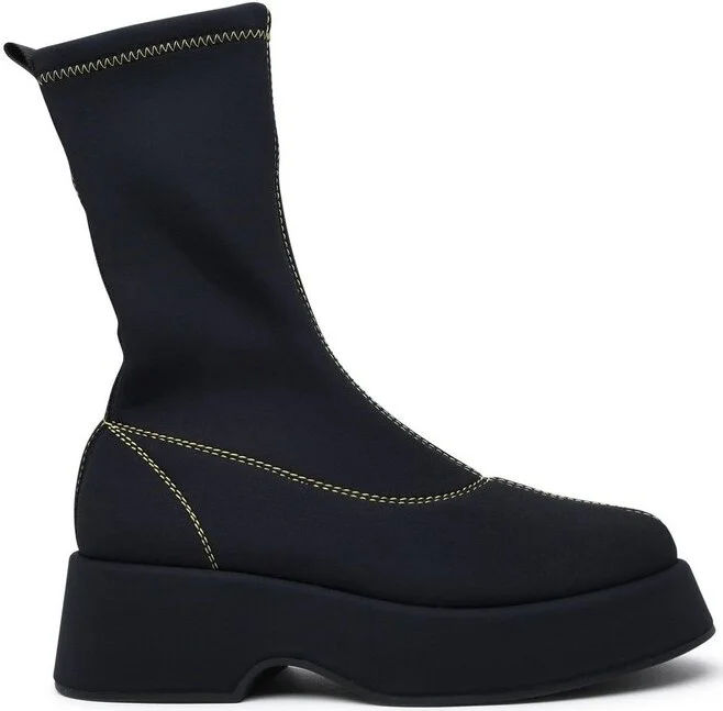 Ganni Retro Flatform Round-Toe Ankle Boots