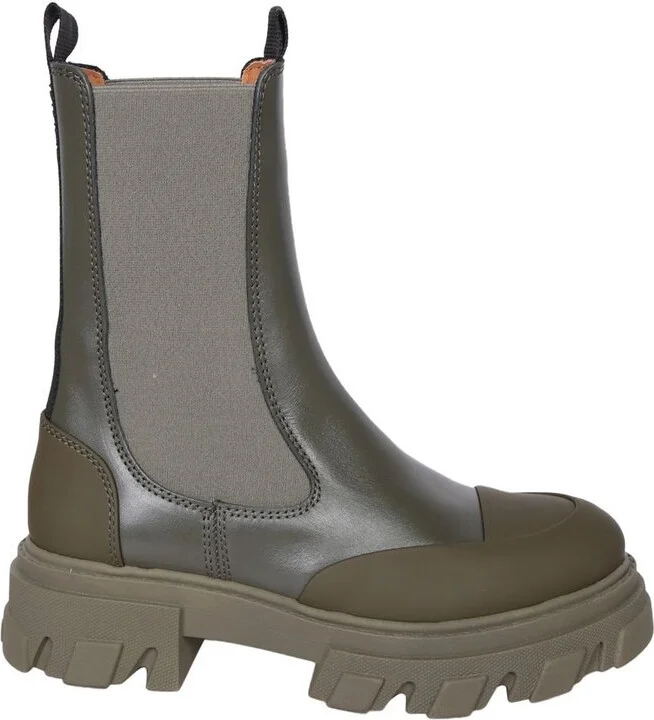 Ganni Round Toe Chelsea Ankle Boots