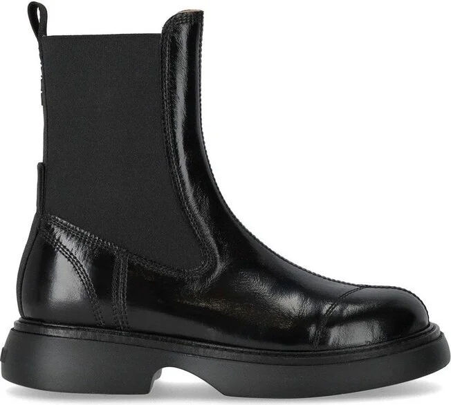Ganni Round-Toe Slip-On Chelsea Boots
