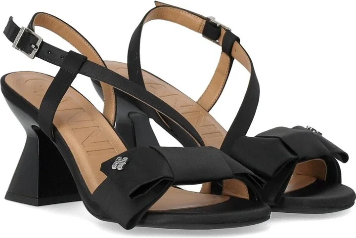 Ganni Satin Black Heeled Sandal - Image 2