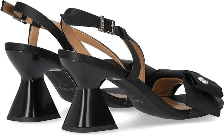 Ganni Satin Black Heeled Sandal - Image 4