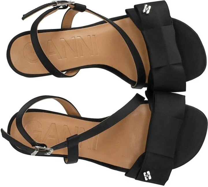 Ganni Satin Black Heeled Sandal - Image 5