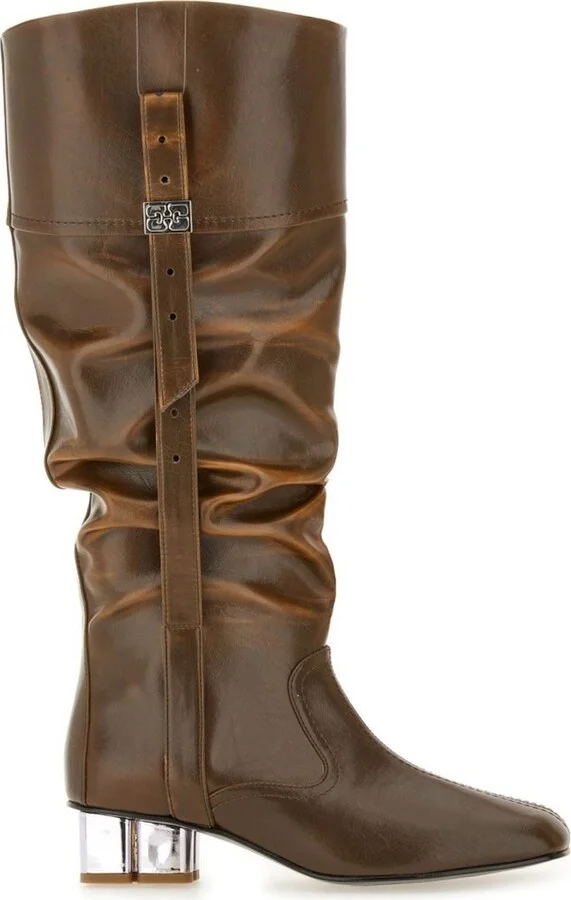 Ganni Square-Toe Boots