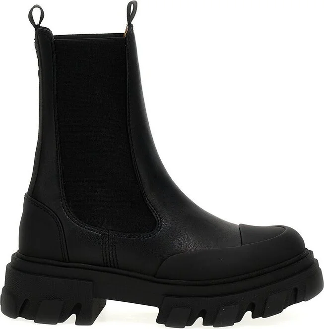Ganni Stitch Cleated Mid Chelsea Boots