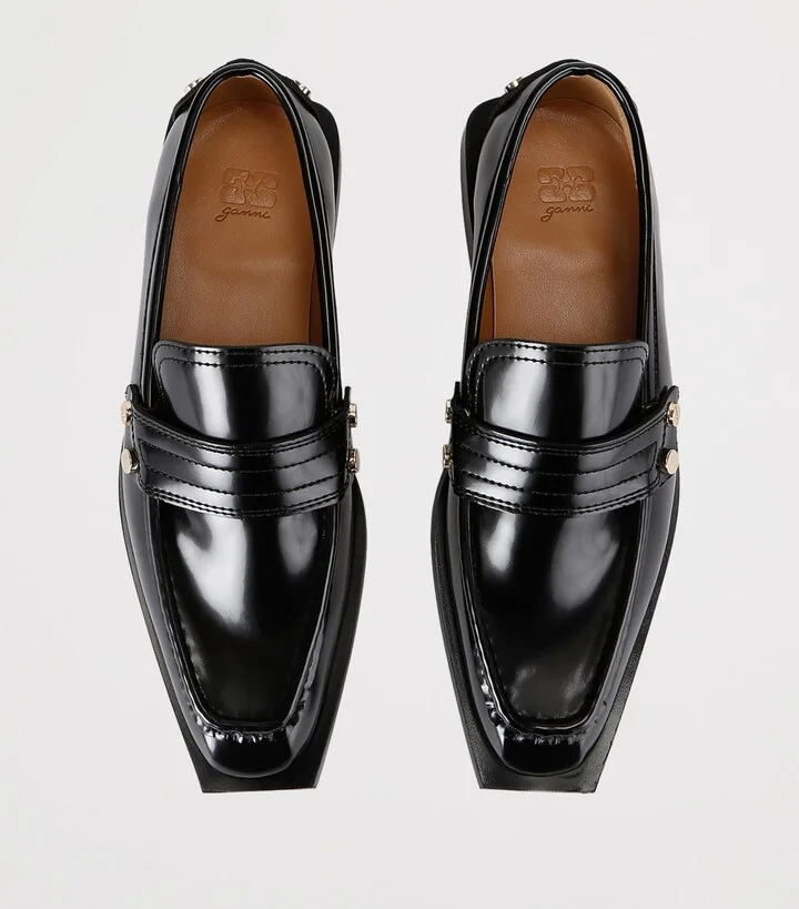 Ganni Studded Square-Toe Loafers - Image 4