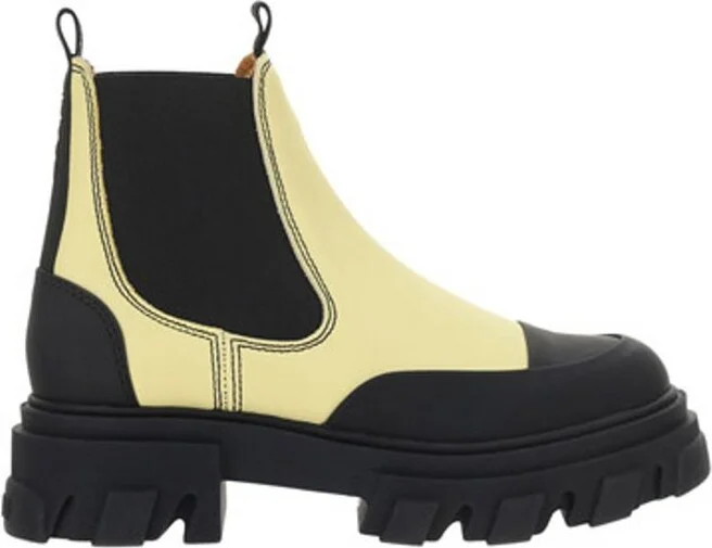 Ganni Two-Toned Pull-On Ankle Boots