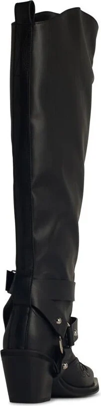 Ganni 'Western' Black Recycled Leather Blend Boots - Image 3
