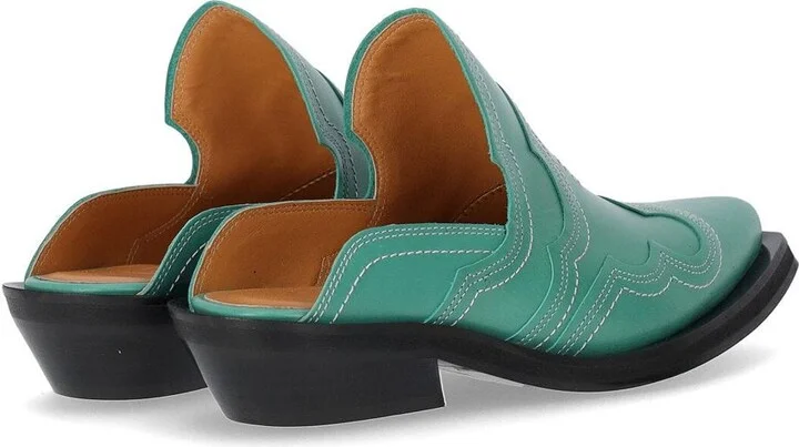Ganni Western Green Mule - Image 4