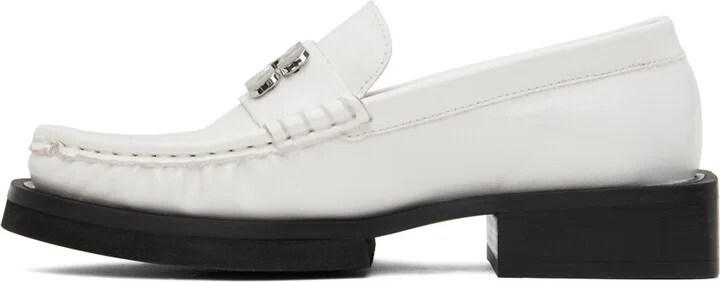 GANNI White Butterfly Logo Loafers - Image 3