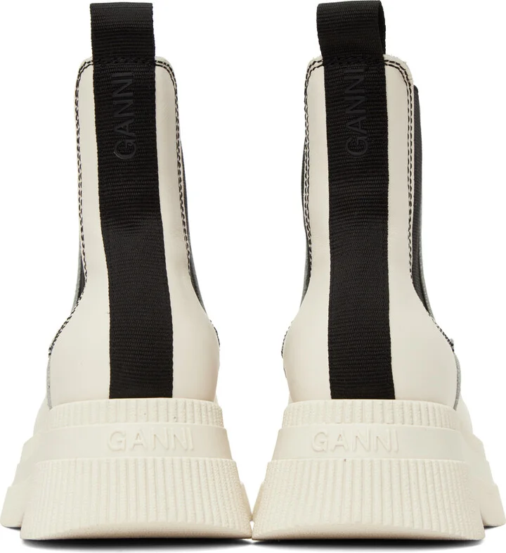 GANNI White Creepers Chelsea Boots - Image 2