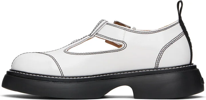 GANNI White Everyday Buckle Mary Jane Loafers - Image 3