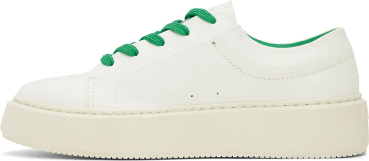 GANNI White & Green Sporty Mix Cupsole Sneakers - Image 3