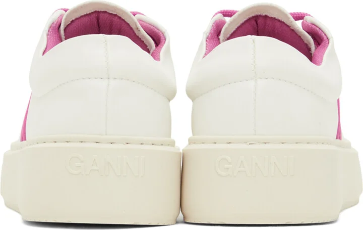 GANNI White & Pink Sporty Mix Cupsole Sneakers - Image 2