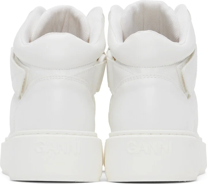 GANNI White Sporty Mix High-Top Sneakers - Image 2