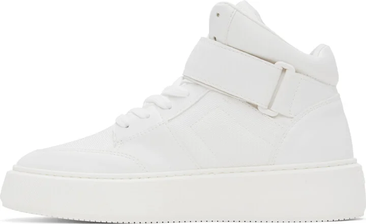 GANNI White Sporty Mix High-Top Sneakers - Image 3