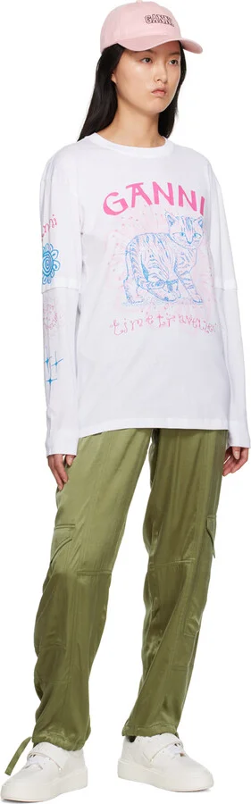 GANNI White Sporty Mix Sneakers - Image 5