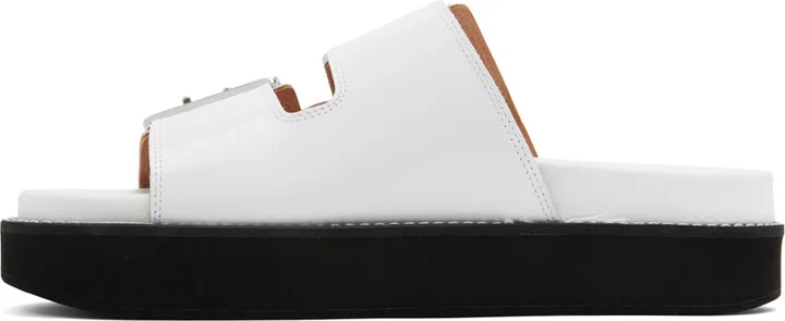 GANNI White Wide Chunky Sandals - Image 3