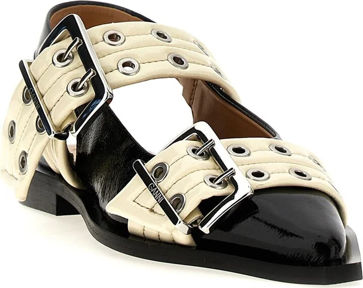 Ganni 'Wide Belt Buckle' Ballet Flats - Image 2