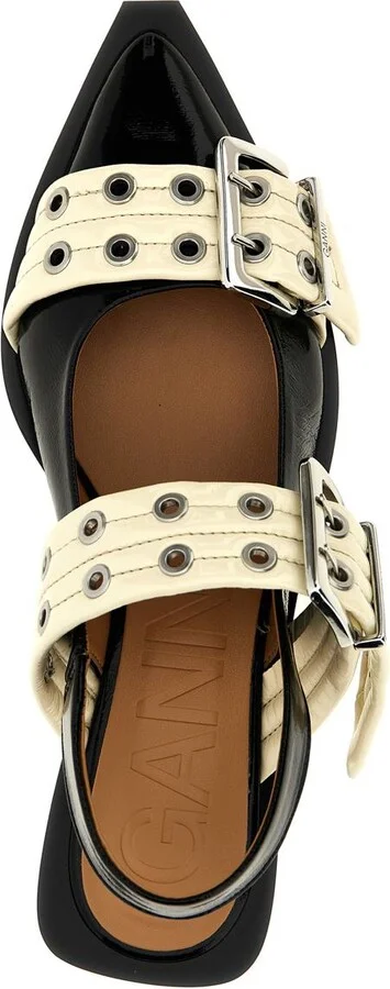 Ganni 'Wide Belt Buckle' Ballet Flats - Image 4