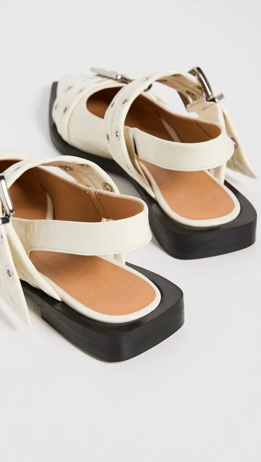 GANNI Wide Welt Buckle Ballerina Naplack - Image 3