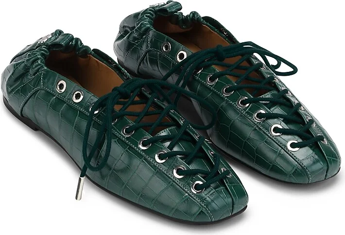 Ganni Women's Lace Up Loafers
