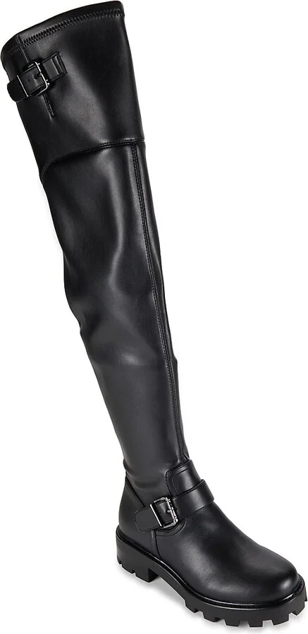 Ganven Lug Sole Biker Thigh-High Boots - Image 2