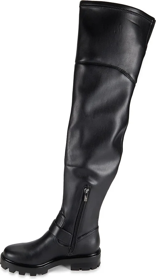 Ganven Lug Sole Biker Thigh-High Boots - Image 4