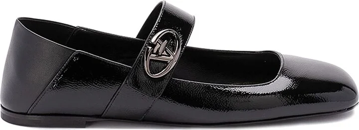 Garavani Leather Locker Ballerina Flats