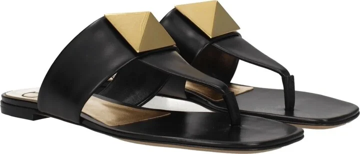 Garavani One Stud Leather Thong Sandals - Image 2