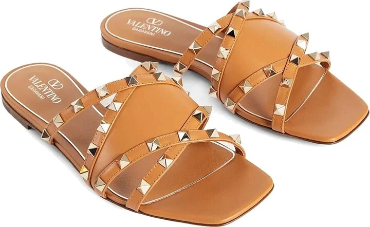 Garavani Rockstud Leather Flat Sandals - Image 2